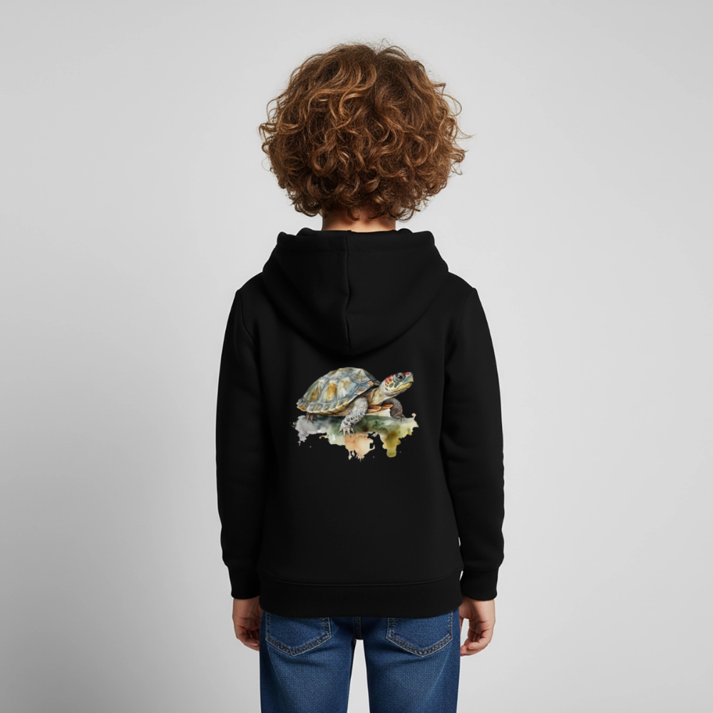 Schildkröte - Wasserfarben - Kinder / Teenager Premium Hoodie - Schwarz