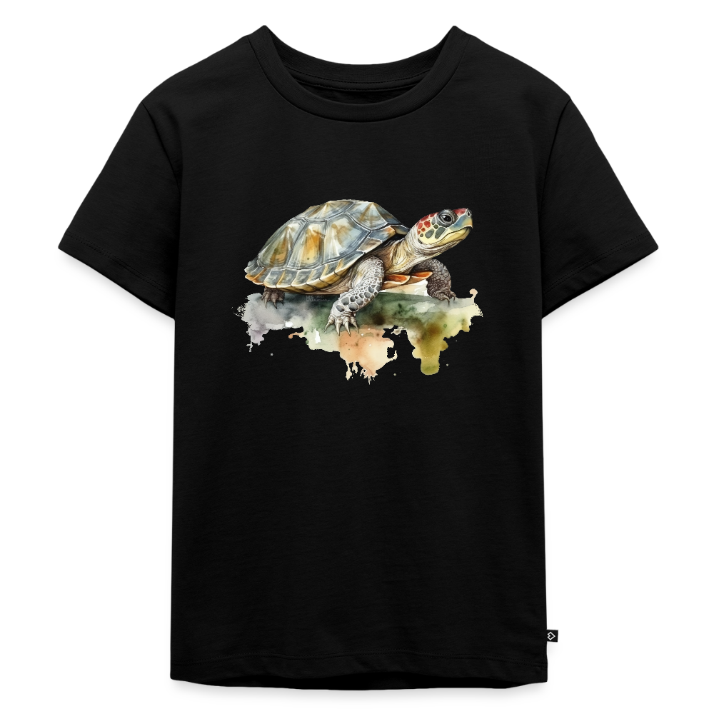 Schildkröte - Wasserfarbe - Kinder Premium T-Shirt - Schwarz