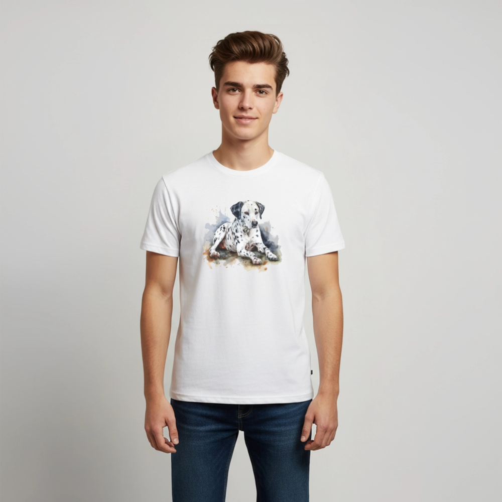Dalmatiner - Wasserfarbe - Teenager Premium T-Shirt - Weiß