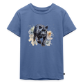 Schwarzer Panter - Wasserfarbe - Kinder Premium T-Shirt - Taubenblau