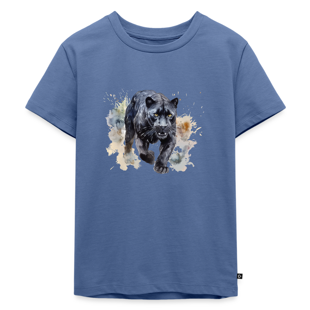 Schwarzer Panter - Wasserfarbe - Kinder Premium T-Shirt - Taubenblau