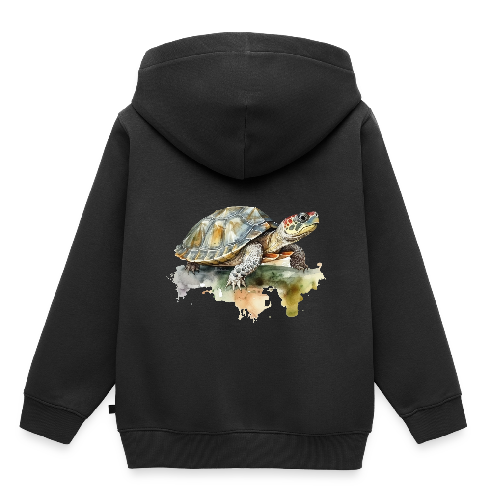 Schildkröte - Wasserfarben - Kinder / Teenager Premium Hoodie - Schwarz
