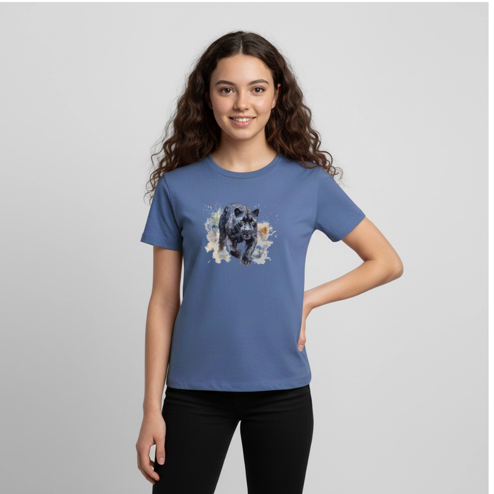 Schwarzer Panter - Wasserfarbe - Teenager Premium T-Shirt - Taubenblau