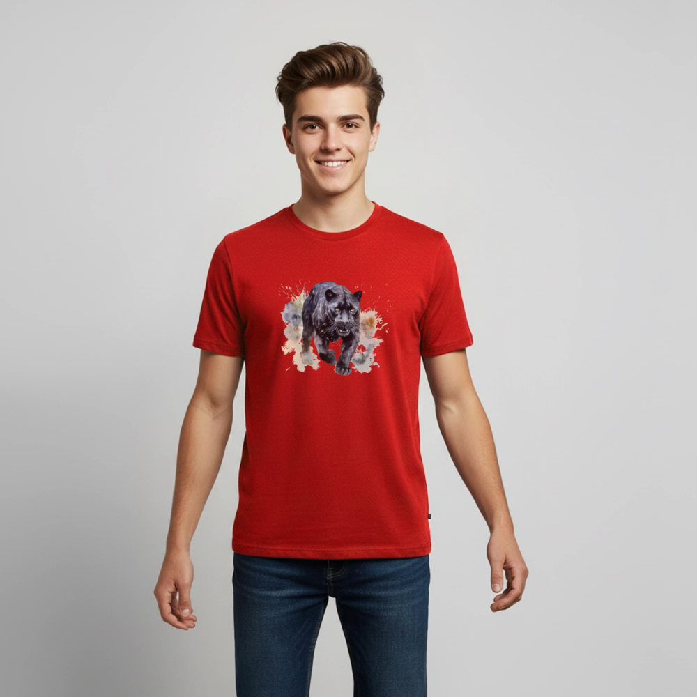 Schwarzer Panter - Wasserfarbe - Teenager Premium T-Shirt - Rot