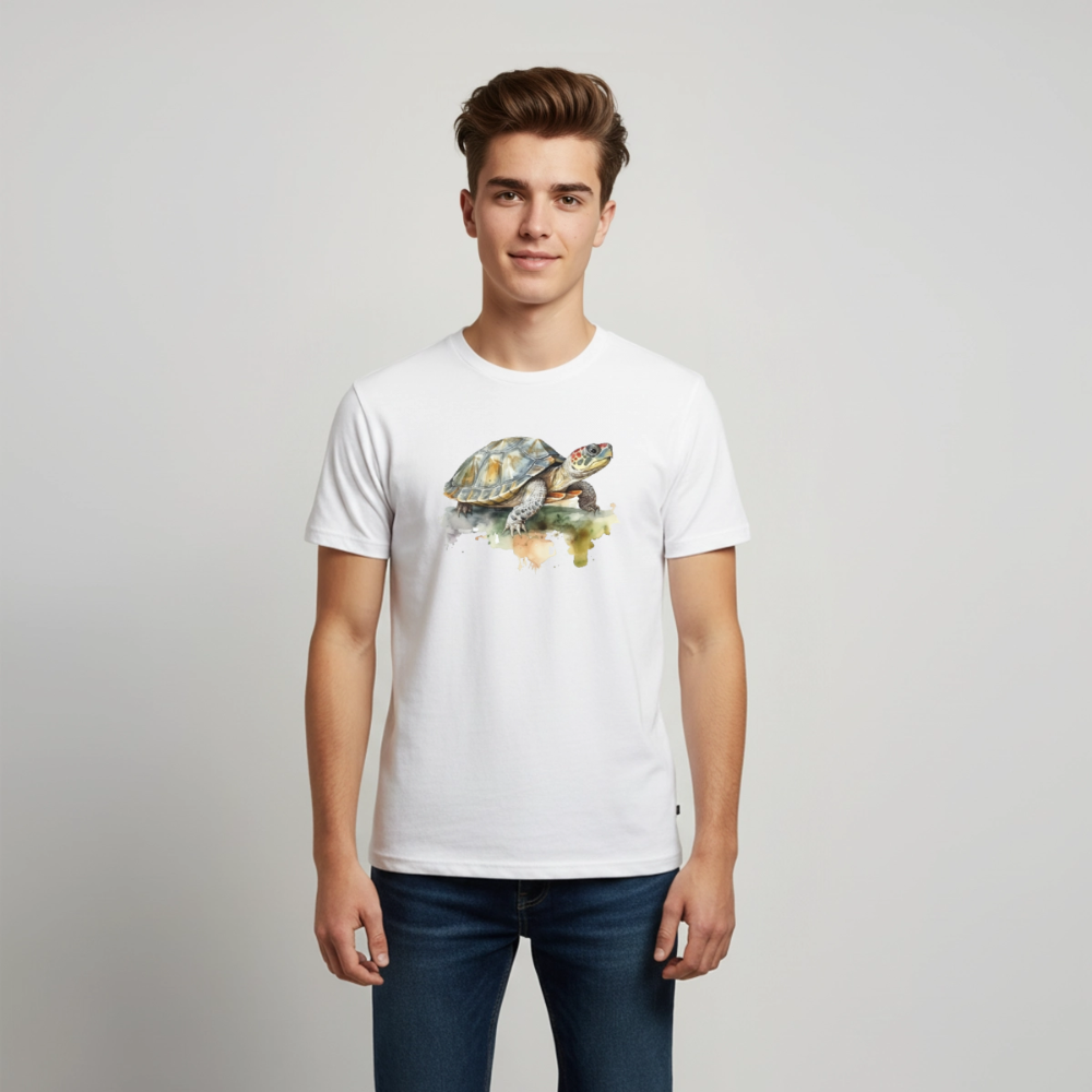 Schildkröte - Wasserfarbe - Teenager Premium T-Shirt - Weiß