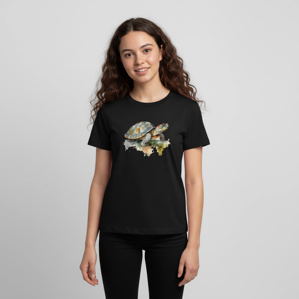 Schildkröte - Wasserfarbe - Teenager Premium T-Shirt - Schwarz