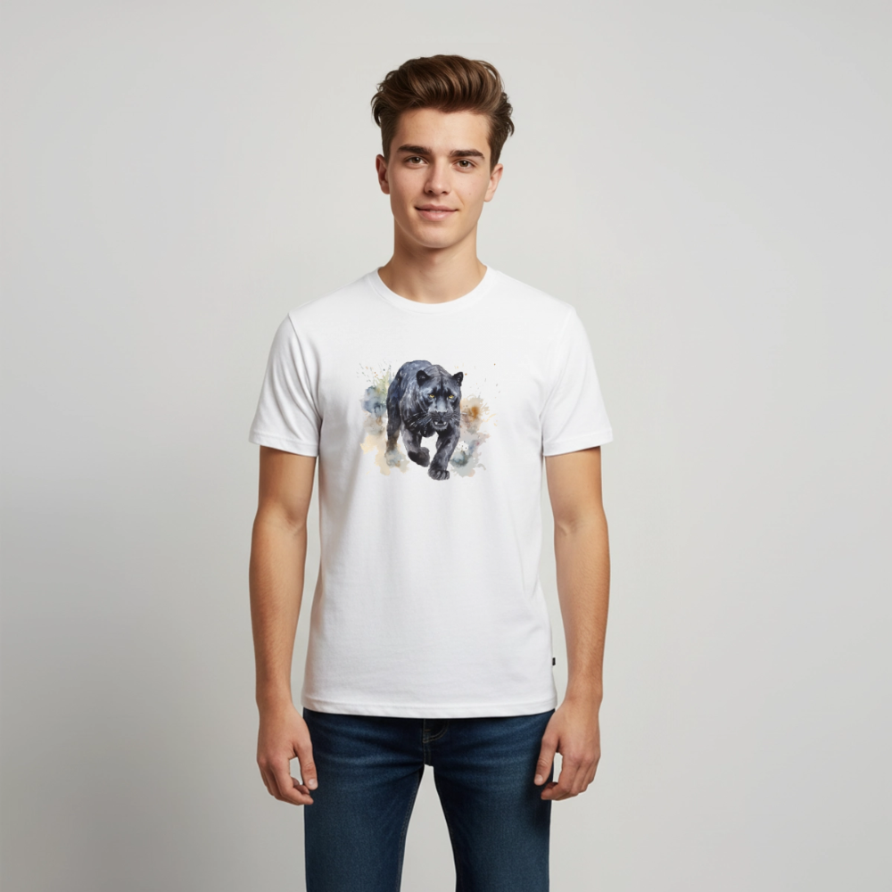Schwarzer Panter - Wasserfarbe - Teenager Premium T-Shirt - Weiß
