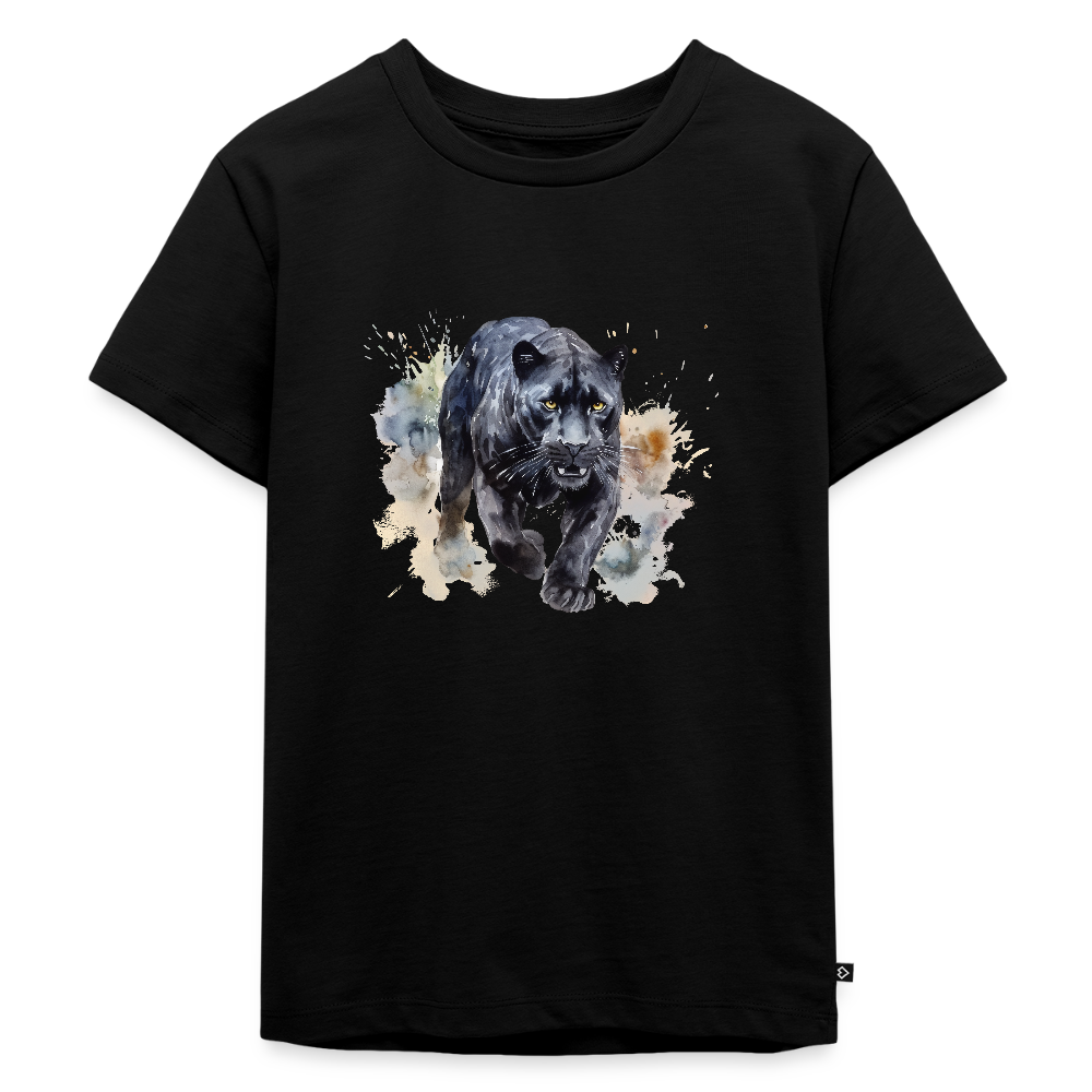 Schwarzer Panter - Wasserfarbe - Kinder Premium T-Shirt - Schwarz