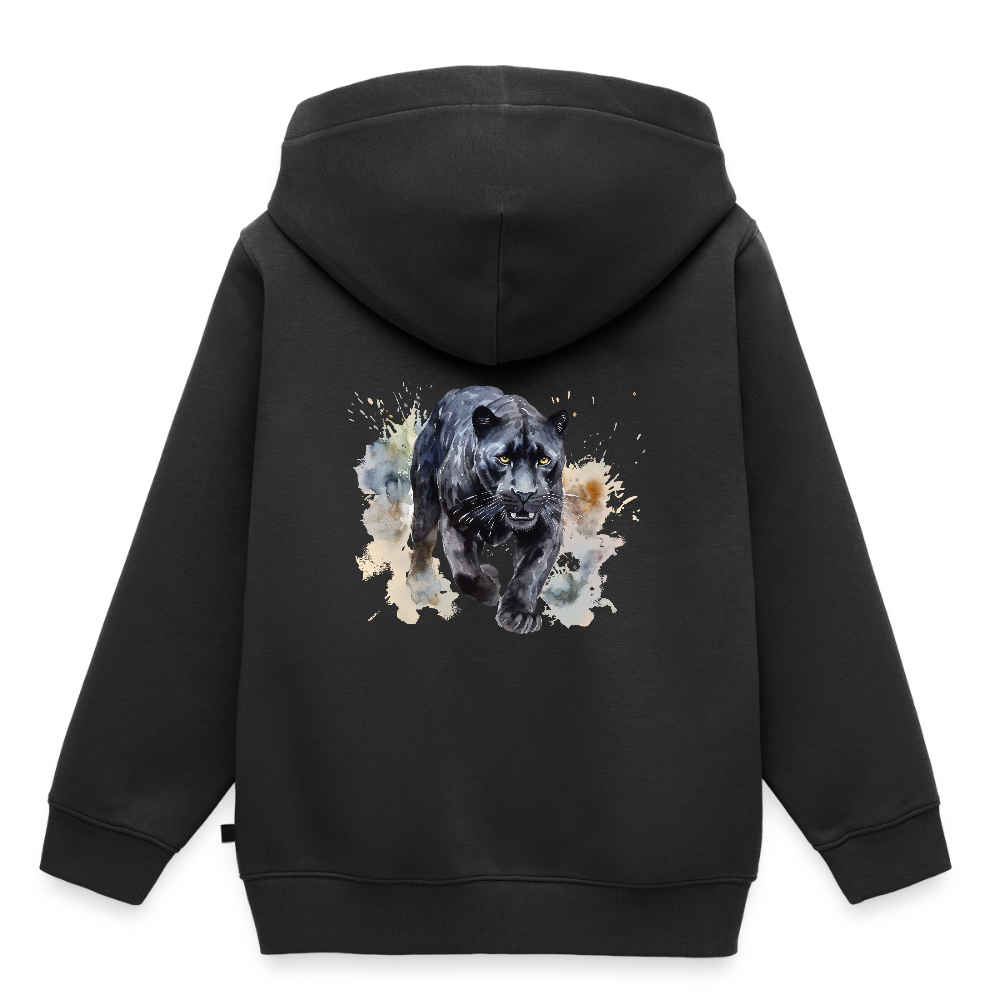 Schwarzer Panter - Wasserfarben - Kinder / Teenager Premium Hoodie - Schwarz
