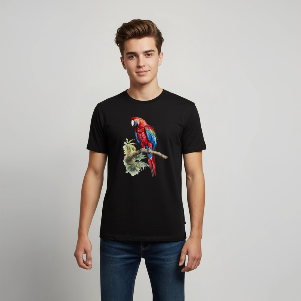 Papagei - Wasserfarbe - Teenager Premium T-Shirt - Schwarz