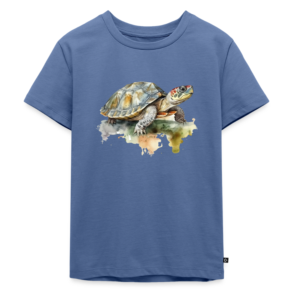 Schildkröte - Wasserfarbe - Kinder Premium T-Shirt - Taubenblau