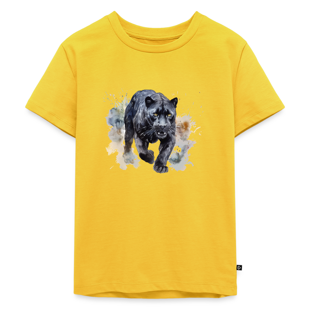 Schwarzer Panter - Wasserfarbe - Kinder Premium T-Shirt - Gelb