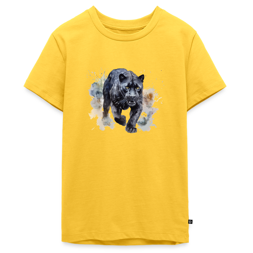 Schwarzer Panter - Wasserfarbe - Teenager Premium T-Shirt - Gelb