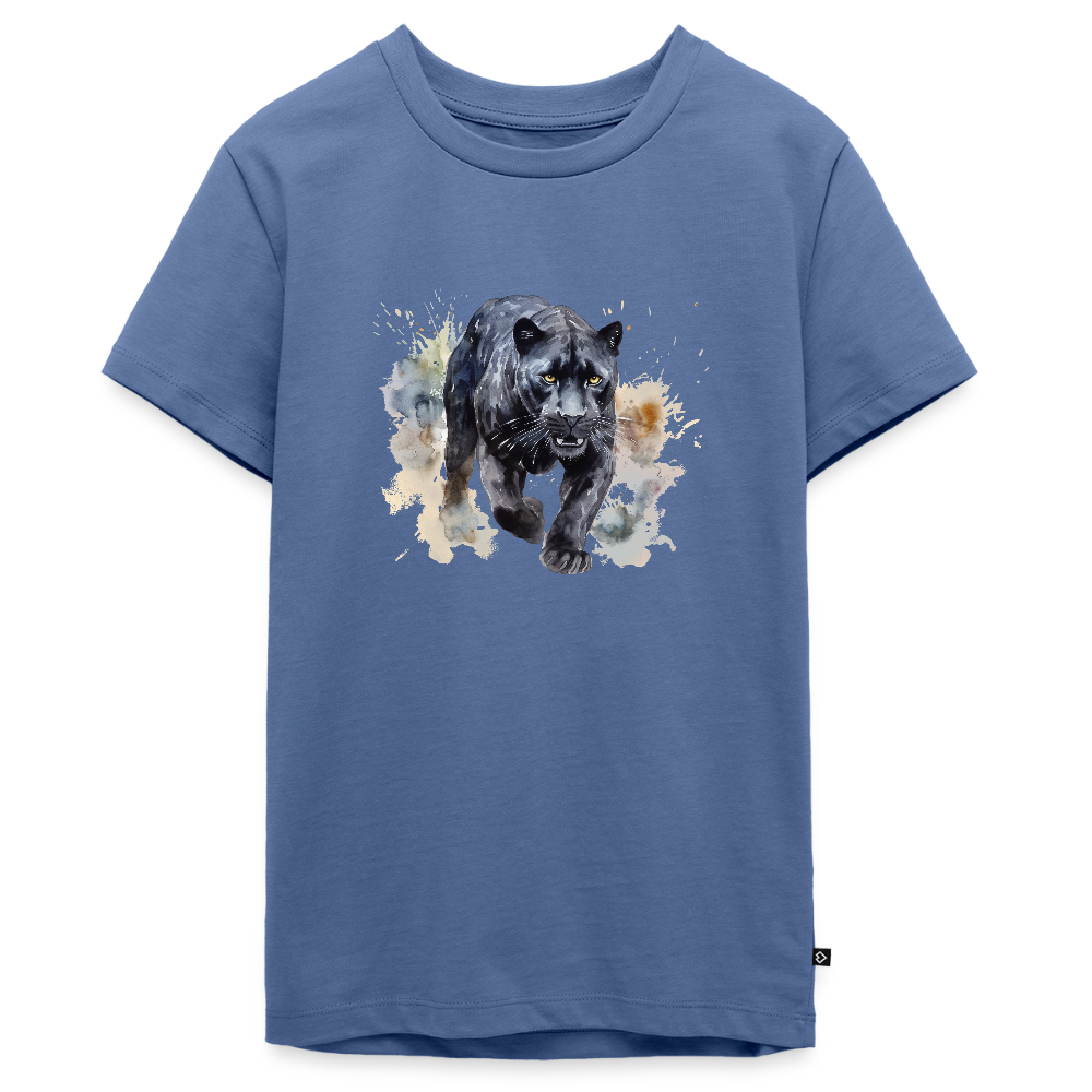 Schwarzer Panter - Wasserfarbe - Teenager Premium T-Shirt - Taubenblau