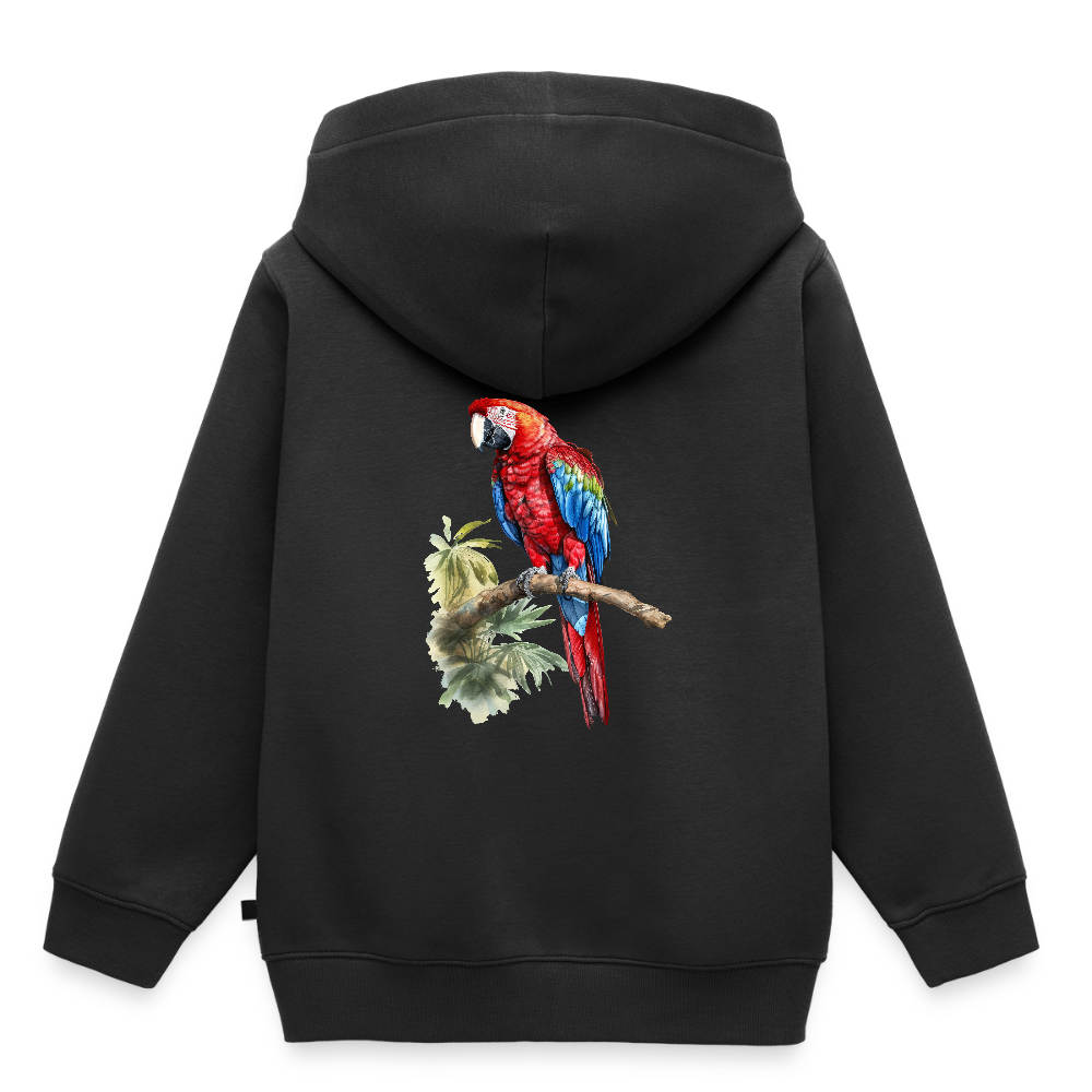 Papagei - Wasserfarben - Kinder / Teenager Premium Hoodie - Schwarz