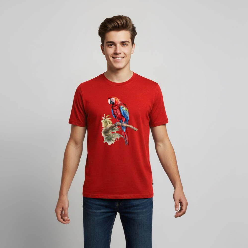 Papagei - Wasserfarbe - Teenager Premium T-Shirt - Rot