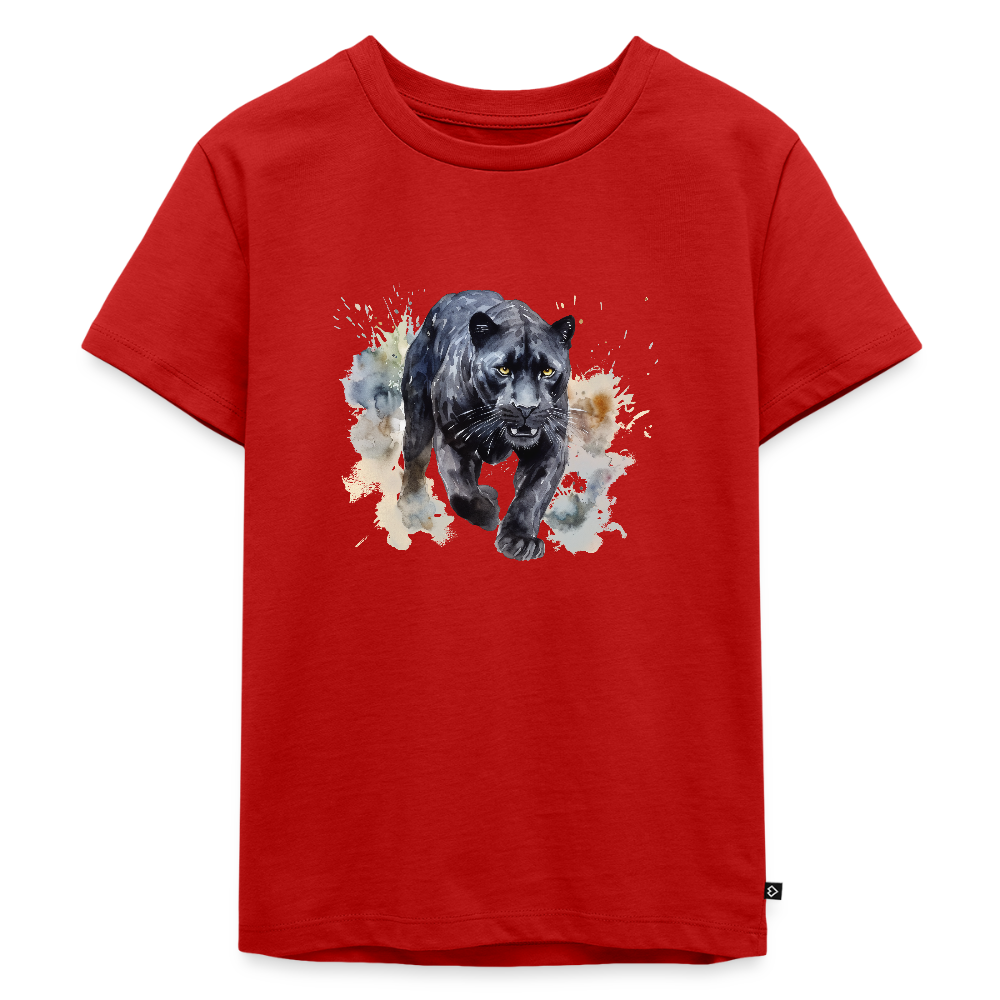 Schwarzer Panter - Wasserfarbe - Kinder Premium T-Shirt - Rot