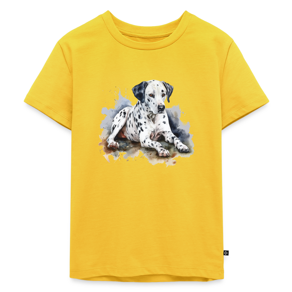 Dalmatiner - Wasserfarbe - Kinder Premium T-Shirt - Gelb