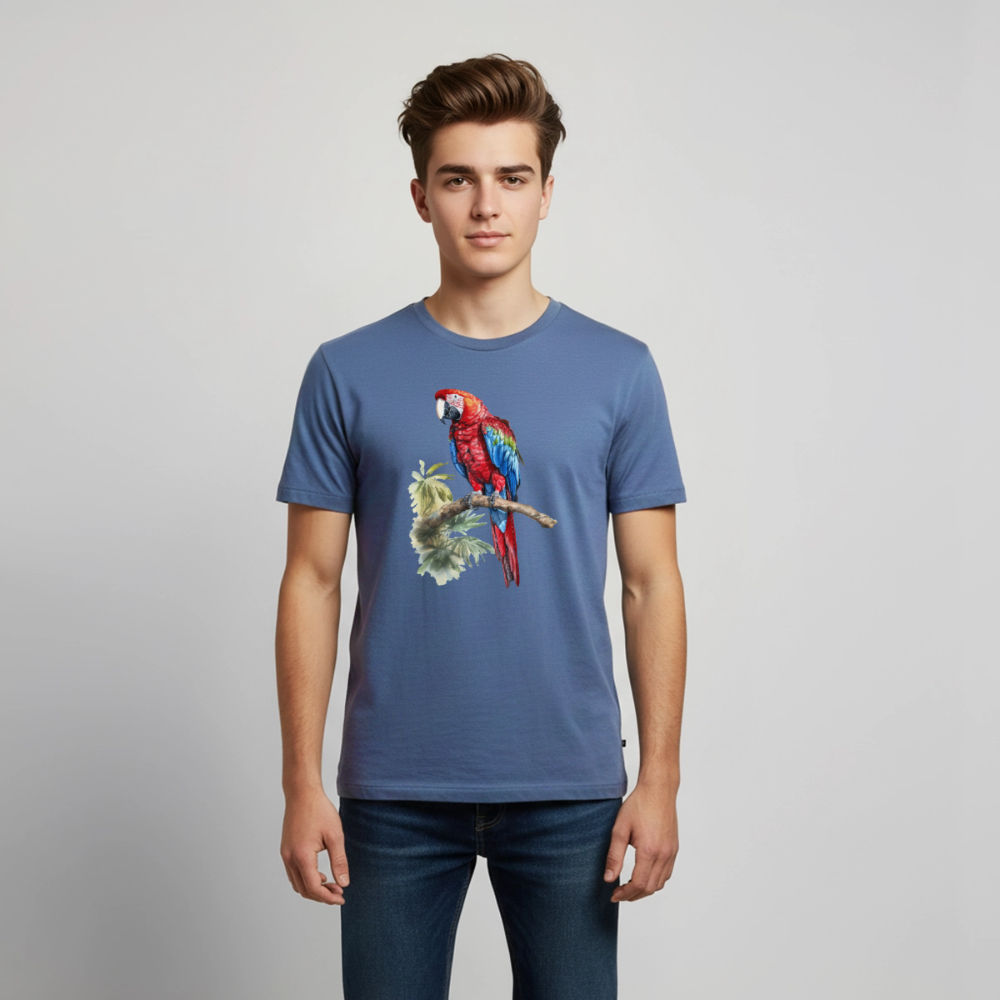 Papagei - Wasserfarbe - Teenager Premium T-Shirt - Taubenblau