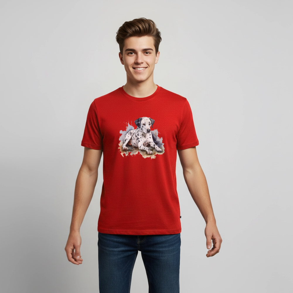 Dalmatiner - Wasserfarbe - Teenager Premium T-Shirt - Rot