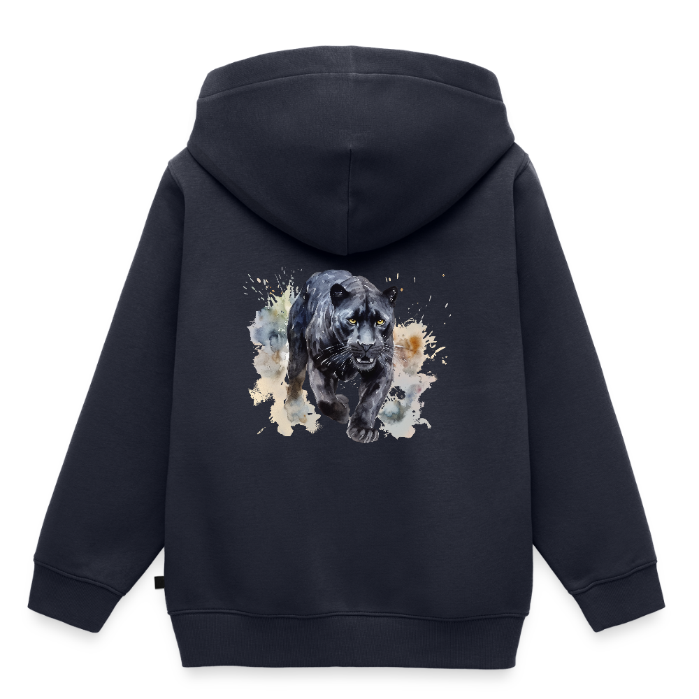 Schwarzer Panter - Wasserfarben - Kinder / Teenager Premium Hoodie - Navy