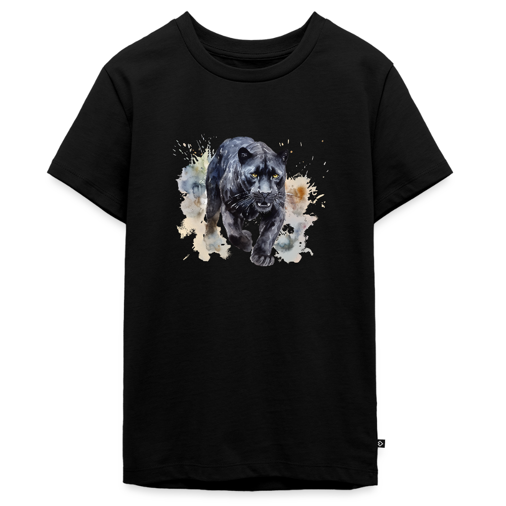 Schwarzer Panter - Wasserfarbe - Teenager Premium T-Shirt - Schwarz