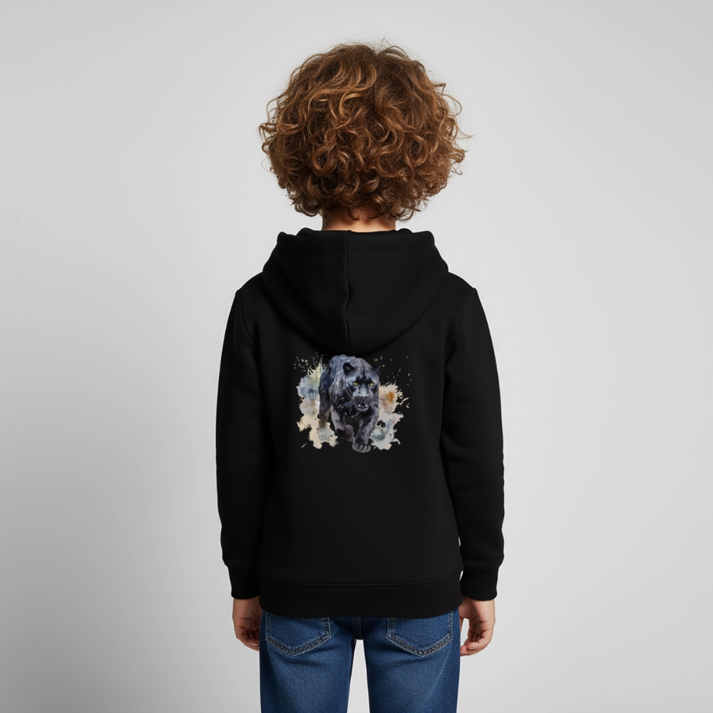 Schwarzer Panter - Wasserfarben - Kinder / Teenager Premium Hoodie - Schwarz