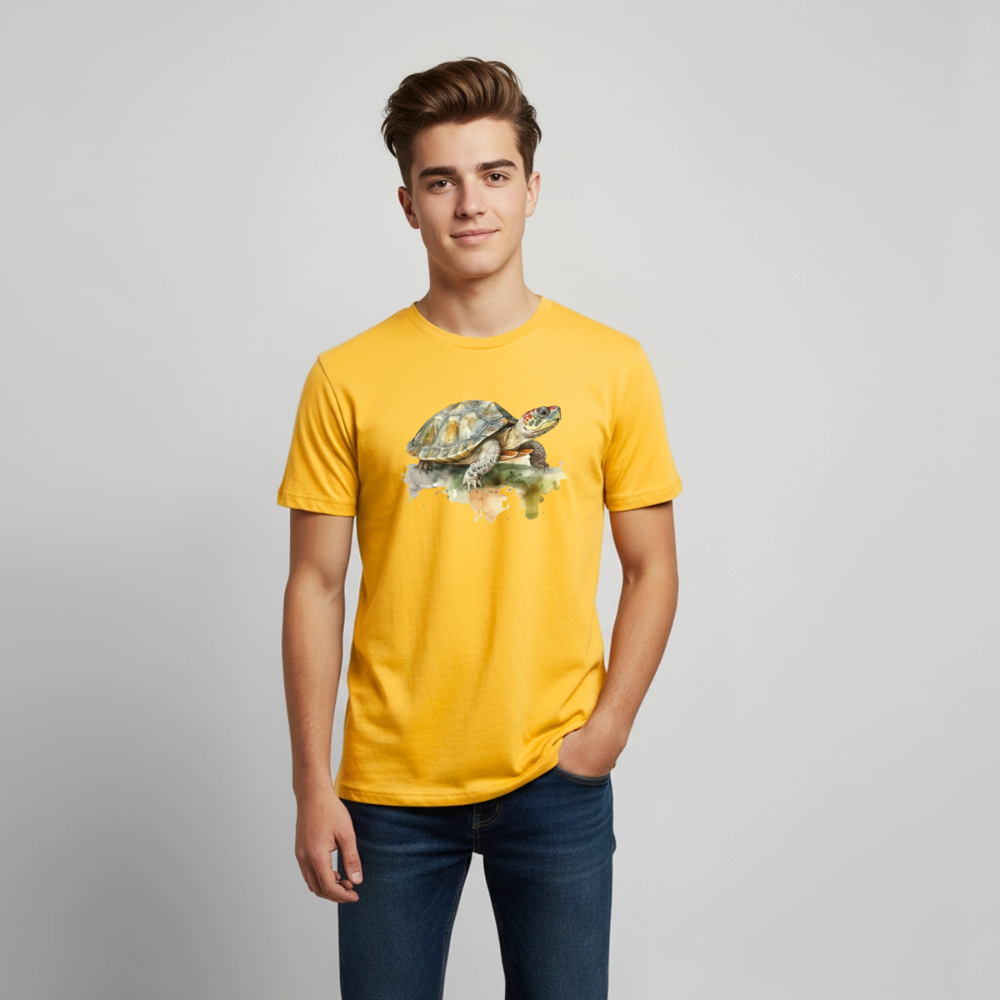 Schildkröte - Wasserfarbe - Teenager Premium T-Shirt - Gelb