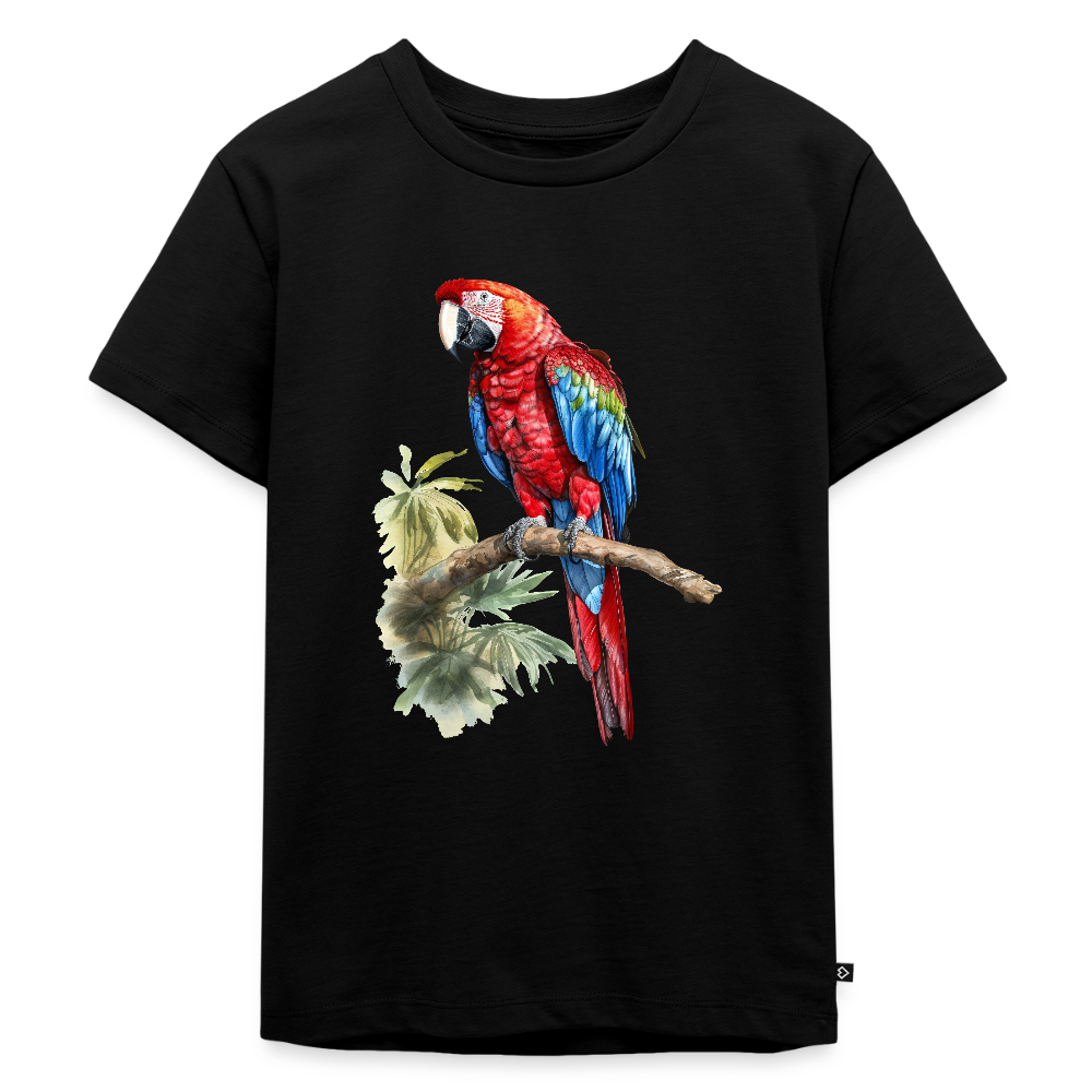 Papagei - Wasserfarbe - Kinder Premium T-Shirt - Schwarz