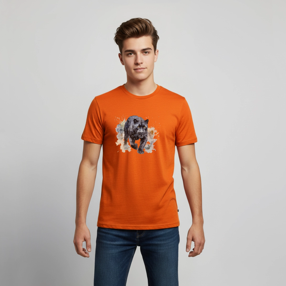Schwarzer Panter - Wasserfarbe - Teenager Premium T-Shirt - Orange 