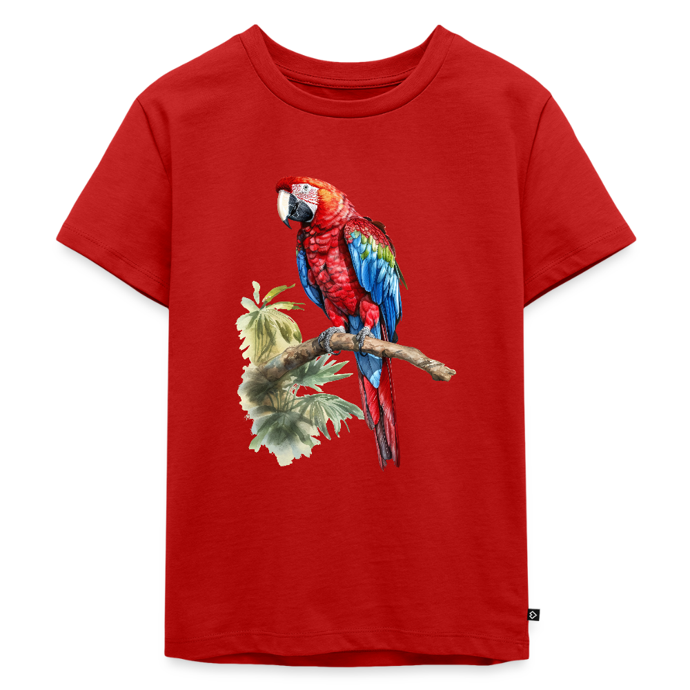 Papagei - Wasserfarbe - Kinder Premium T-Shirt - Rot