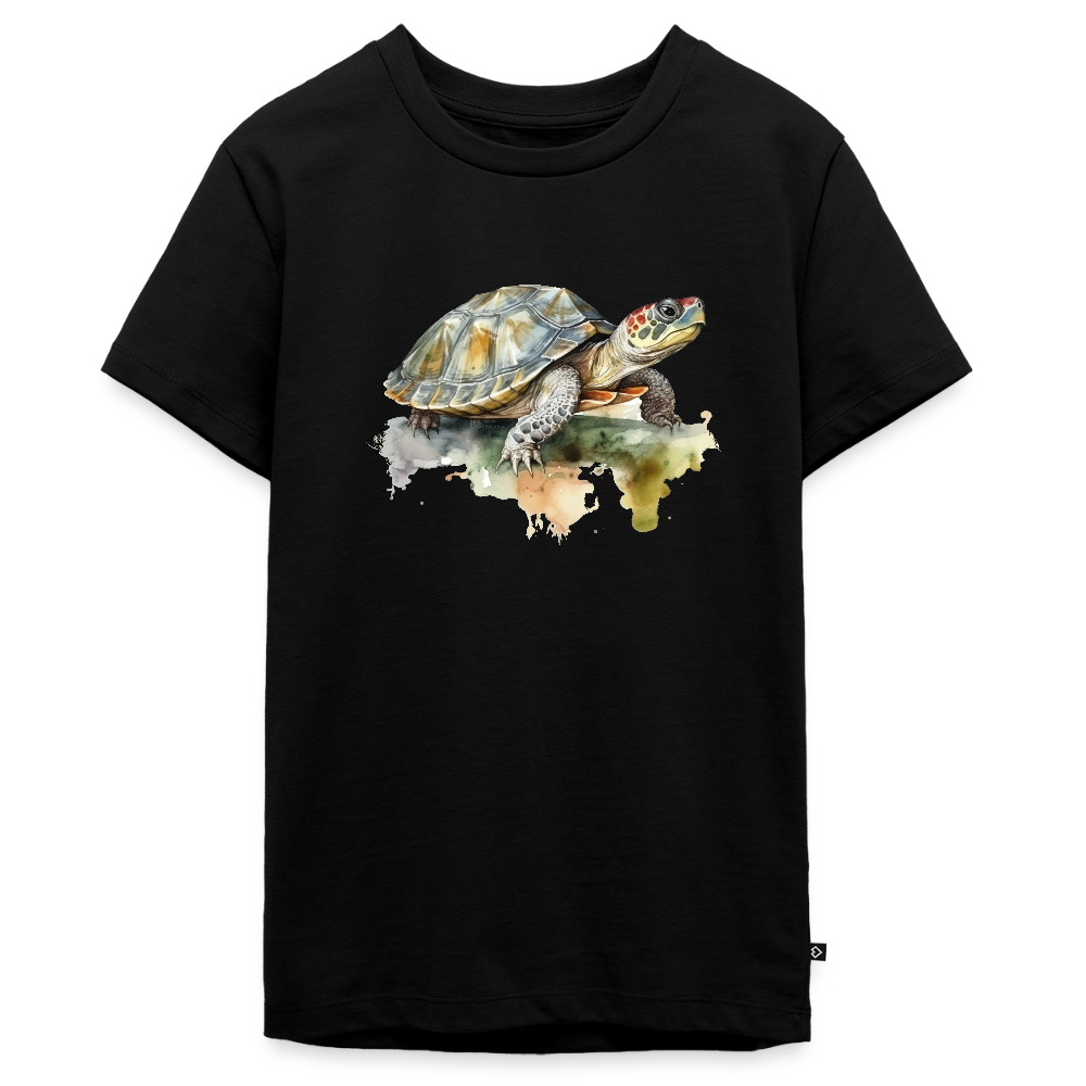 Schildkröte - Wasserfarbe - Teenager Premium T-Shirt - Schwarz