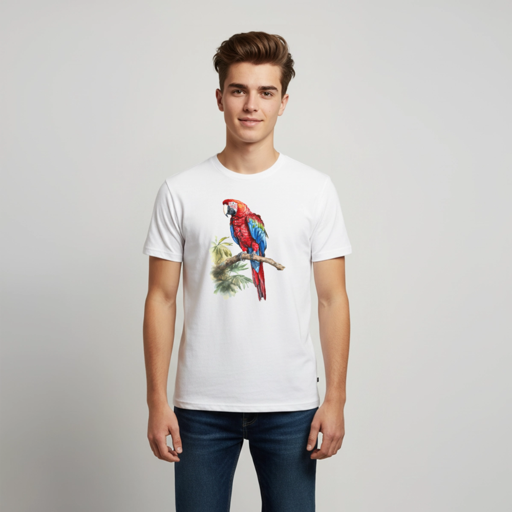 Papagei - Wasserfarbe - Teenager Premium T-Shirt - Weiß