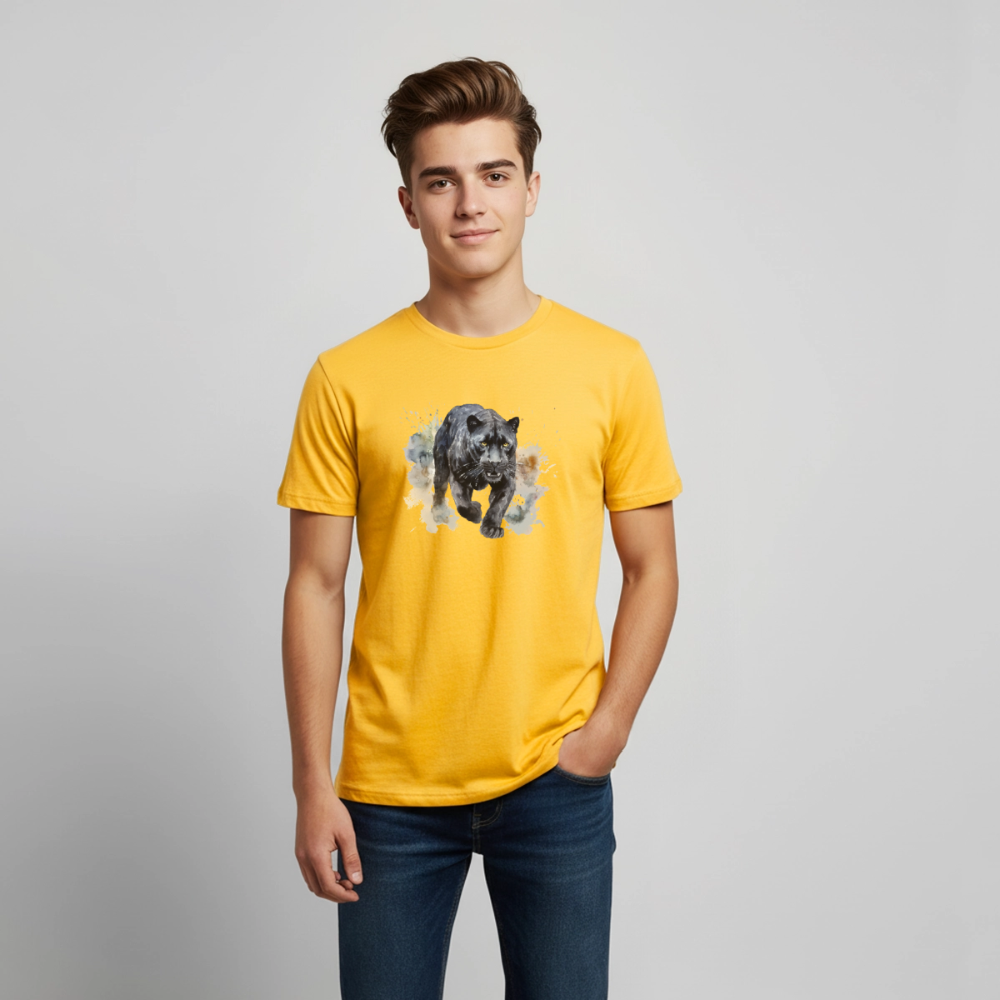 Schwarzer Panter - Wasserfarbe - Teenager Premium T-Shirt - Gelb