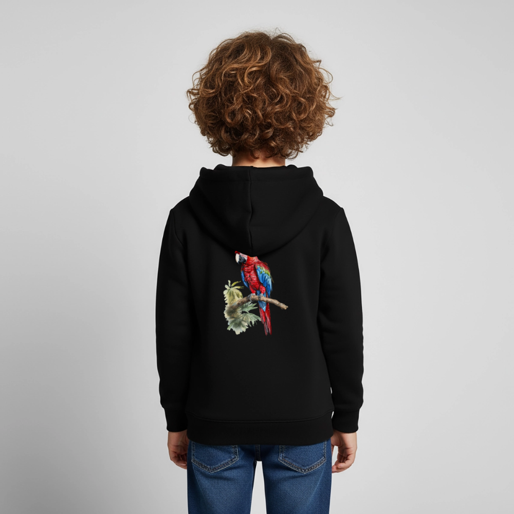 Papagei - Wasserfarben - Kinder / Teenager Premium Hoodie - Schwarz