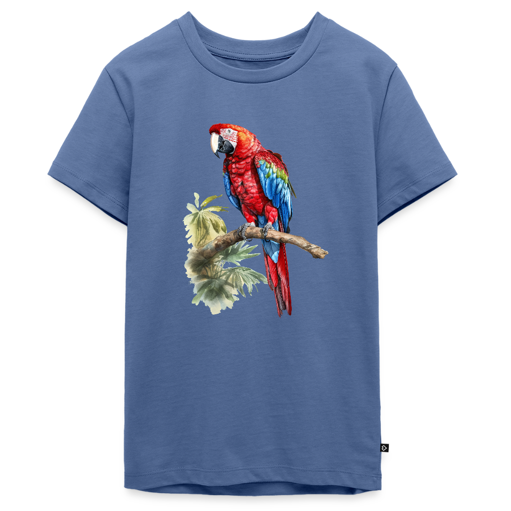 Papagei - Wasserfarbe - Teenager Premium T-Shirt - Taubenblau