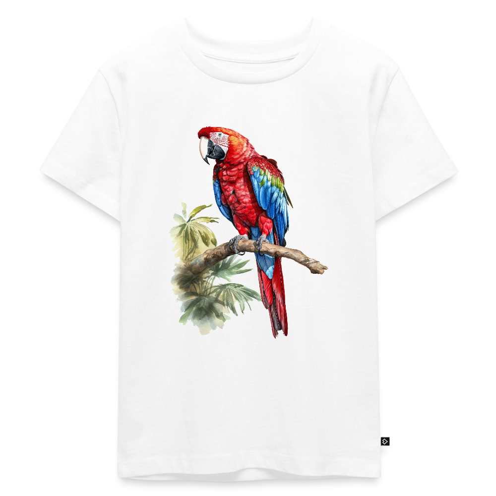 Papagei - Wasserfarbe - Kinder Premium T-Shirt - Weiß