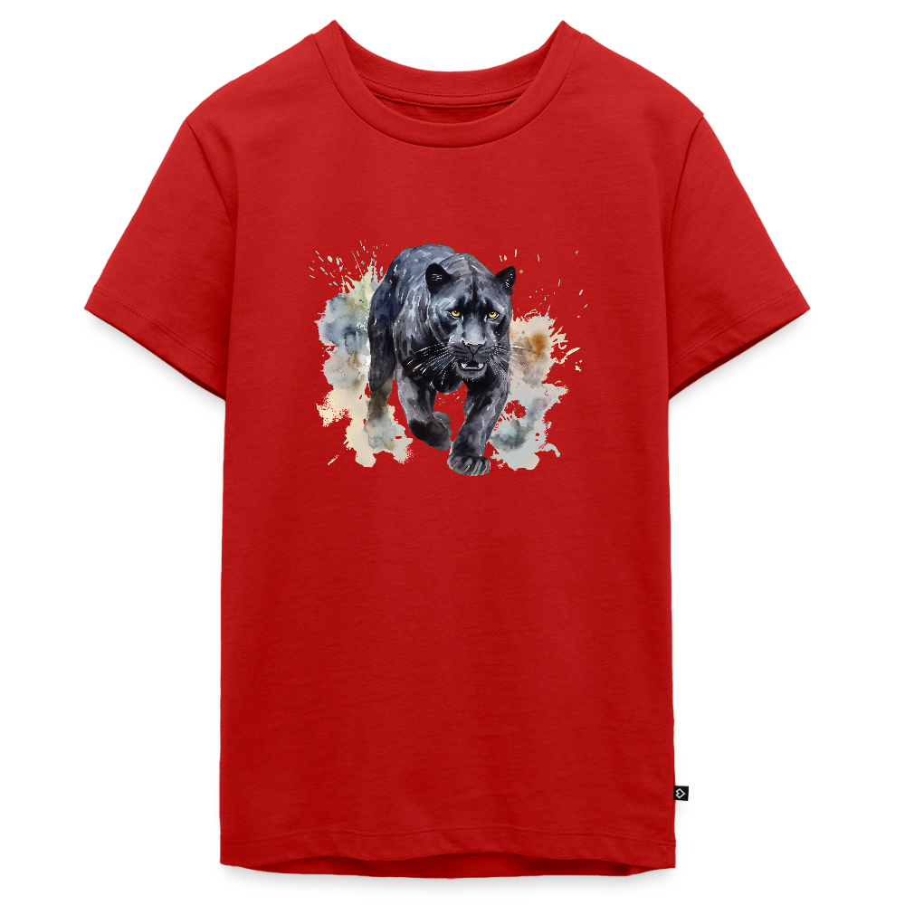 Schwarzer Panter - Wasserfarbe - Teenager Premium T-Shirt - Rot