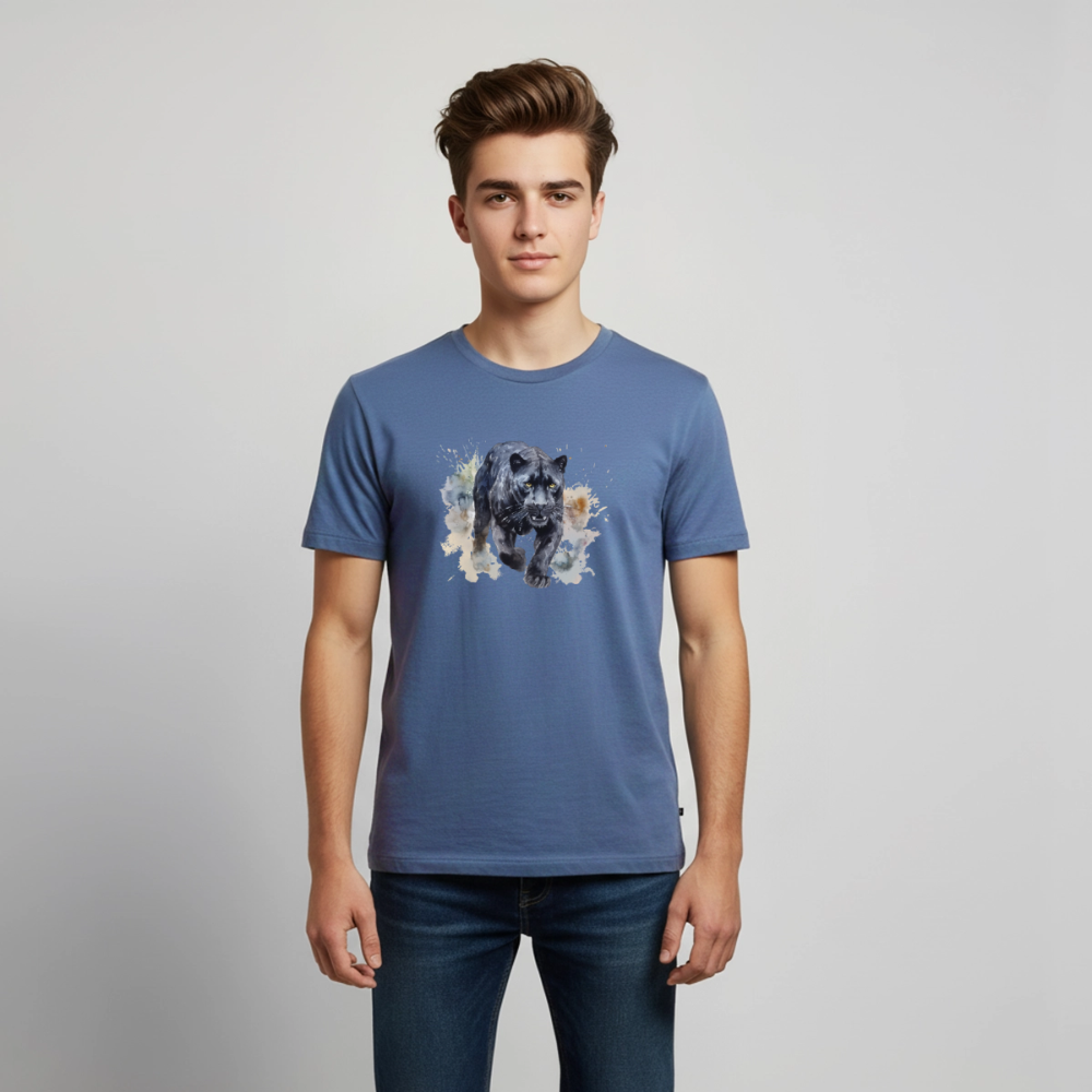 Schwarzer Panter - Wasserfarbe - Teenager Premium T-Shirt - Taubenblau