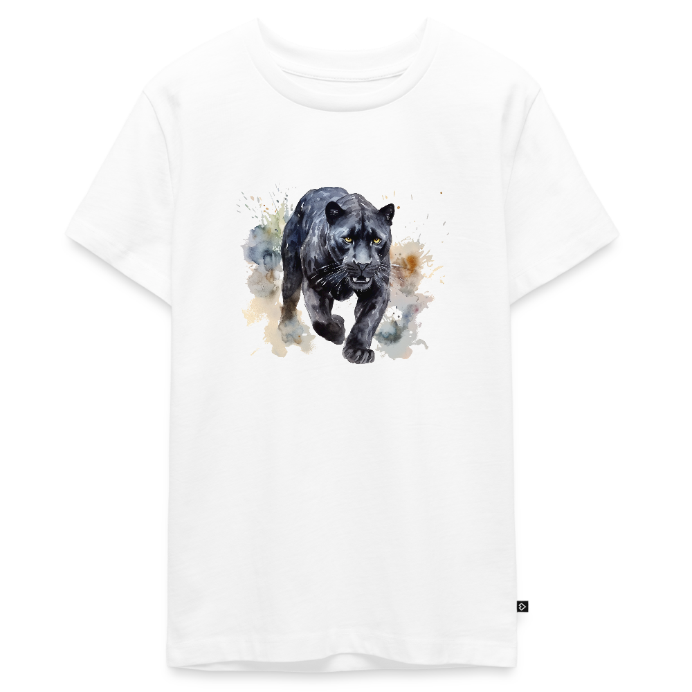 Schwarzer Panter - Wasserfarbe - Teenager Premium T-Shirt - Weiß