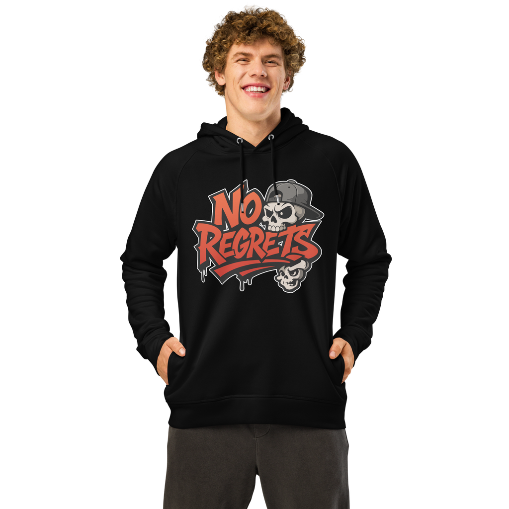 No Regrets - Unisex Bio-Hoodie mit Seitentaschen
